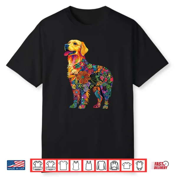 Golden Retriever Flower Shirt