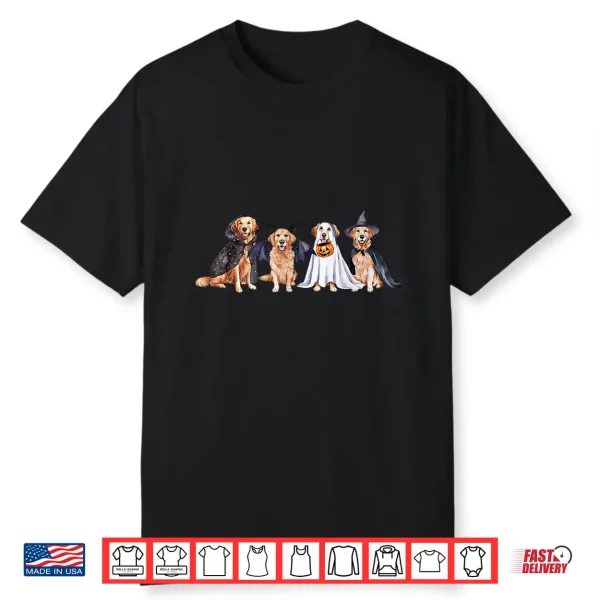 Golden Retriever Ghost Dog Halloween Golden Retriever Witch Shirt
