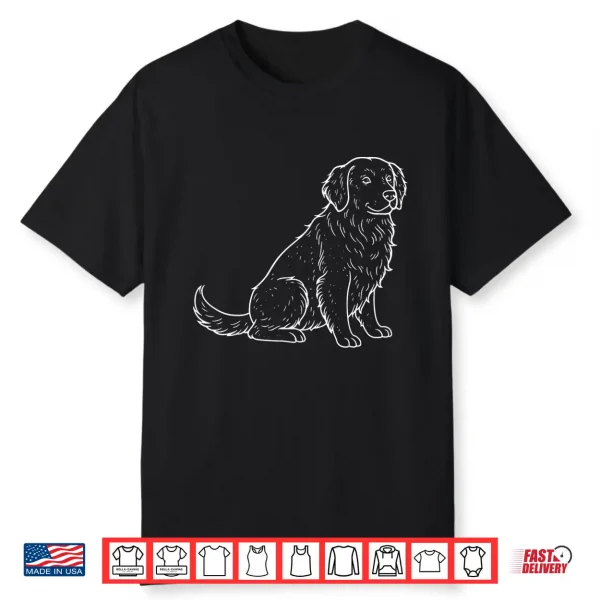 Golden Retriever Illustration Professional Minimalist Modern Graphic Shirt