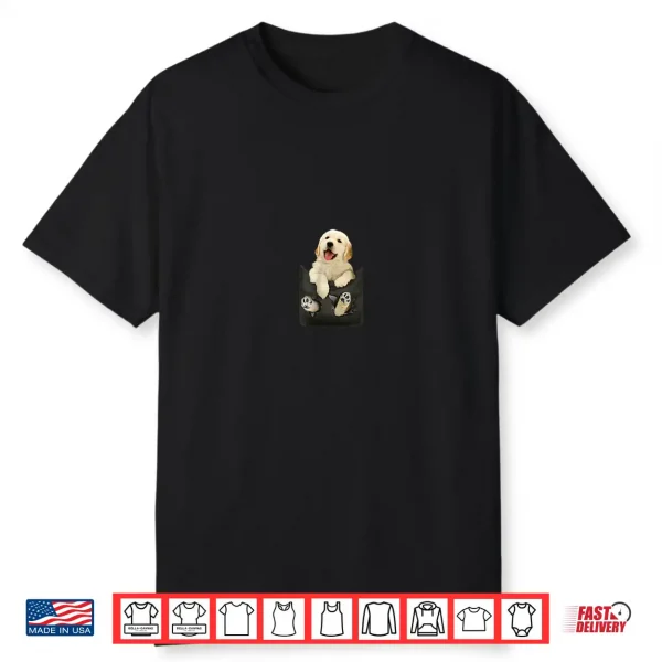 Golden Retriever In Pocket Puppy T Shirt