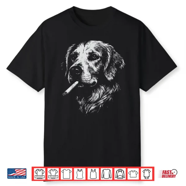 Golden Retriever Meme Dog Smoking Cigarette Shirt