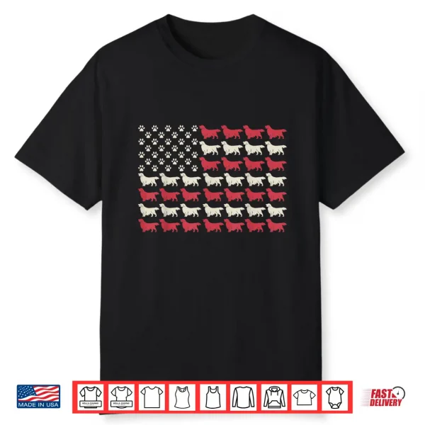 Golden Retriever Patriotic American Flag 4Th Of July Dogs Shirt