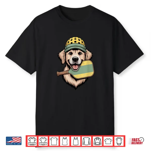 Golden Retriever Pickleball Dog Paddle Shirt
