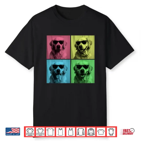 Golden Retriever Pop Art Funny Golden Dog Lover Photo Booth Shirt