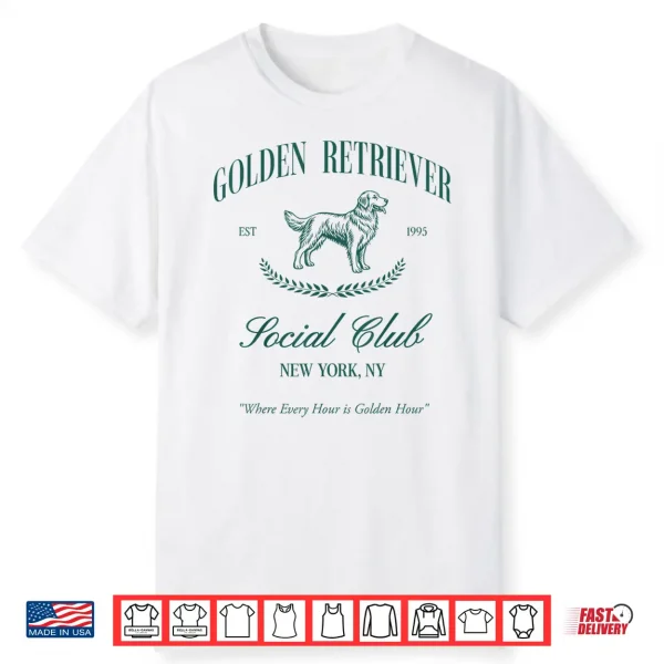 Golden Retriever Social Club Preppy Dog Mom Retro 80S 90S Shirt