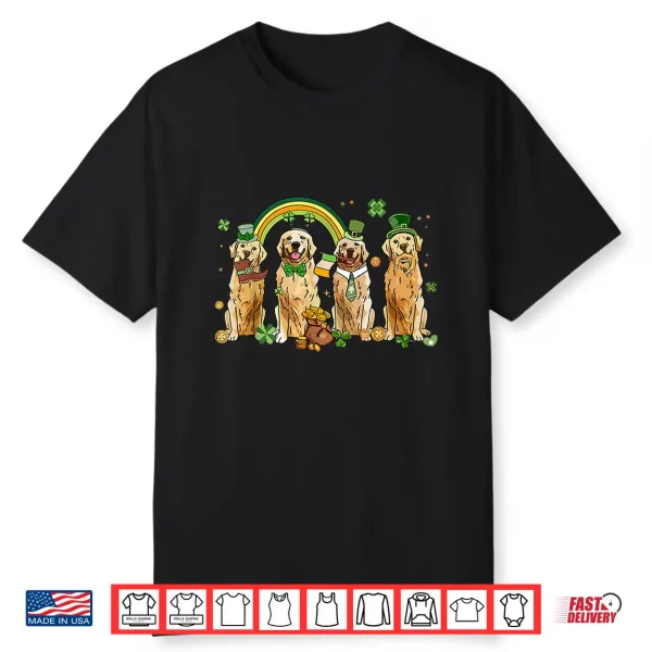 Golden Retriever St Patrick’S Day Shamrock Golden Dog Mom Shirt