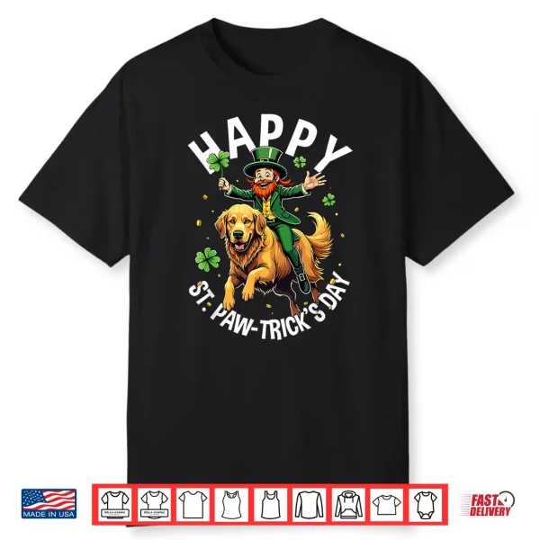Golden Retriever St. Patrick’S Day Happy St Paw Trick’S Pun Shirt