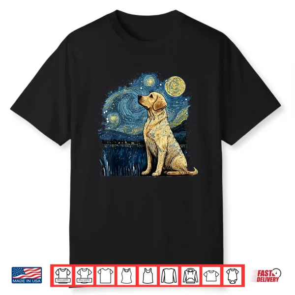Golden Retriever Starry Night Van Gogh Golden Lab Shirt