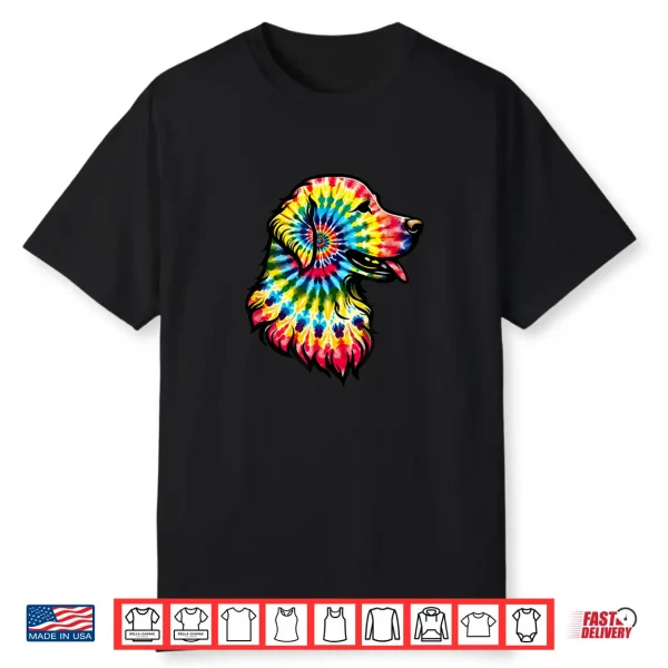 Golden Retriever Tie Dye Hippie Dog Lover Shirt