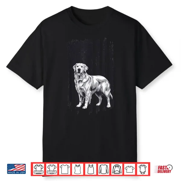 Golden Retriever Usa Flag Shirt