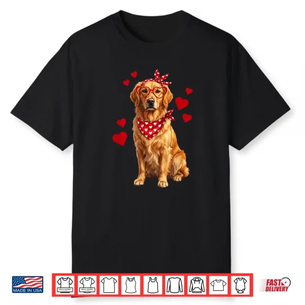 Golden Retriever Valentines Day Dog Lover Heart Shirt