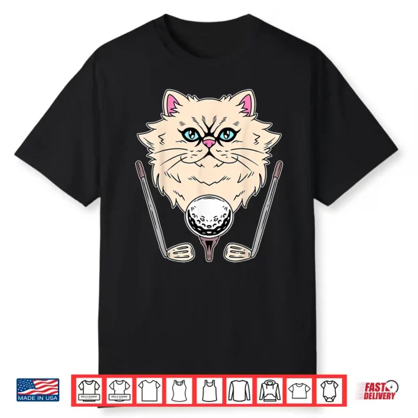Golf Ball Golfing Golf Club Golfer Persian Cat Shirt