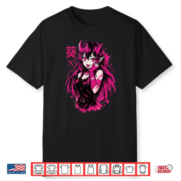 Goth Anime Waifu Kawaii Manga Girl   Creepy Horror Aesthetic Shirt