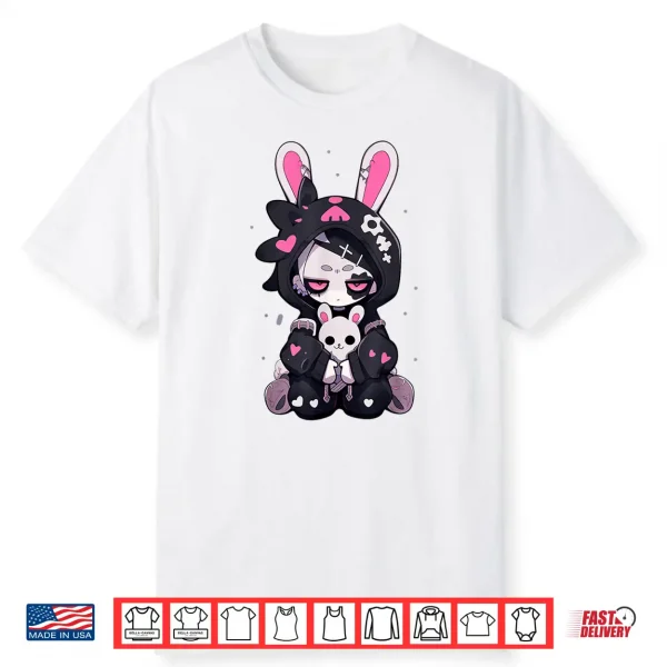 Goth Bunny Anime Girl Cute E Girl Gothic Outfit Grunge Shirt