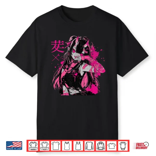 Goth Grunge Demon Anime Girl Waifu Horror Alt Aesthetic Shirt