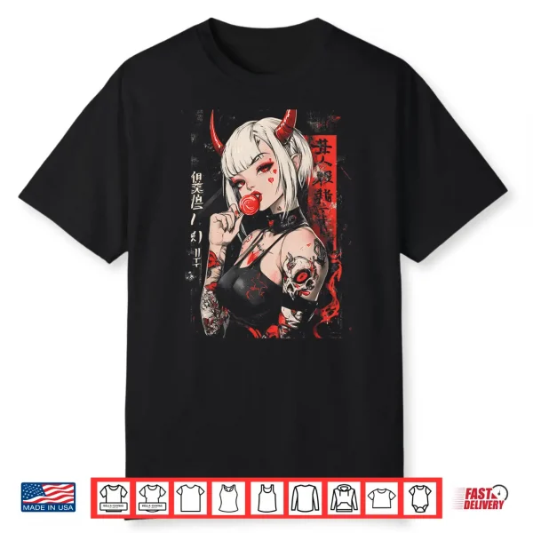 Goth Grunge Girl Waifu Demon Anime Horror Alt Aesthetic Shirt