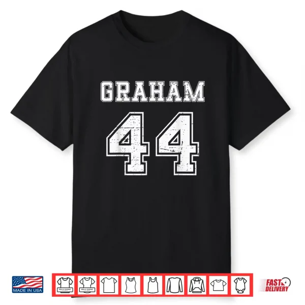 Graham Vintage Jersey Text Graphic Number 44 Shirt