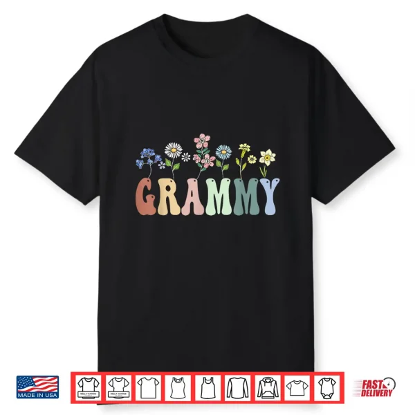 Grammy Gifts Women Wildflower Floral Design Grammy Shirt