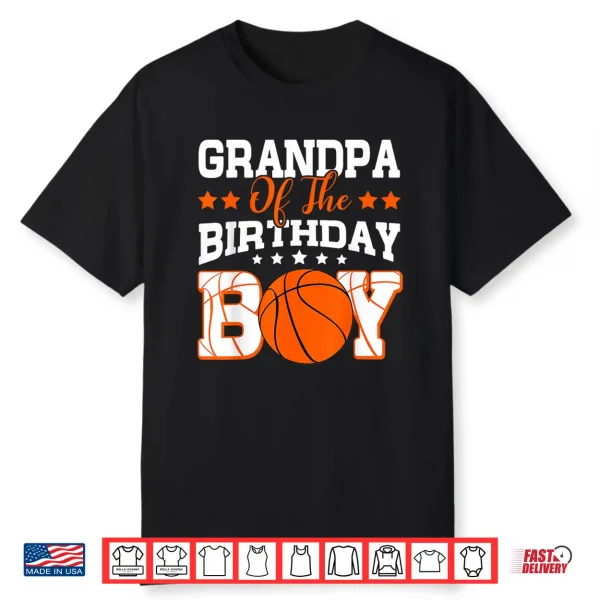 Grandpa Of The Birthday Boy Basketball Family Matching Shirt