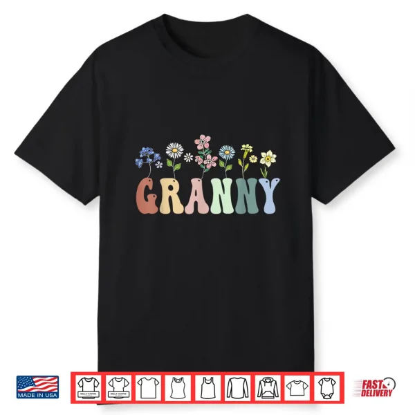 Granny Gifts Women Wildflower Floral Design Granny Shirt