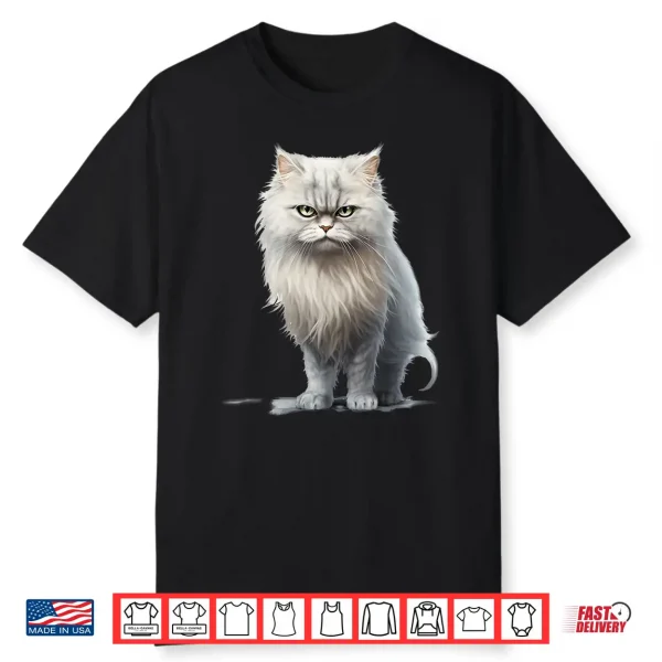 Grouchy Persian Fluffball Grumpy Gray Persian Cat Shirt