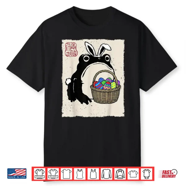 Grumpy Frog Funny Easter Bunny Anime Japanese Shirt