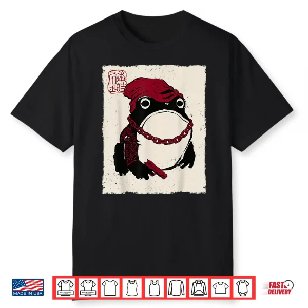 Grumpy Frog Funny Gangster Gang Anime Japanese Shirt