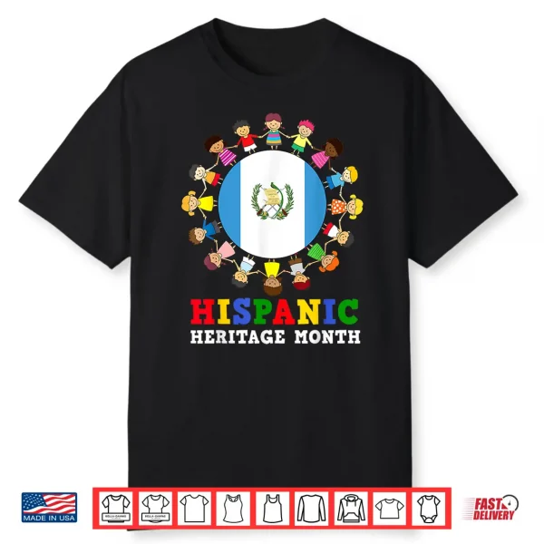 Guatemalan Flag Hispanic Heritage Guatemala Boy Girl Kids Shirt
