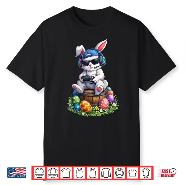 Happy Easter Day Shirts Bunny Egg Video Game Kids Mens Gamer Shirt