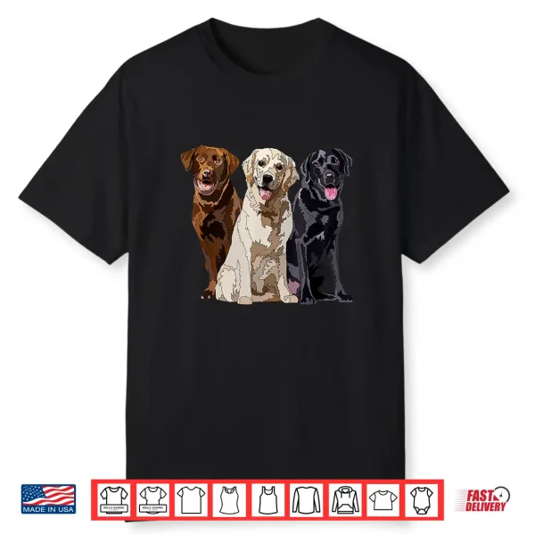 Happy Labrador Retriever Golden Black Brown Chocolate Lab Shirt