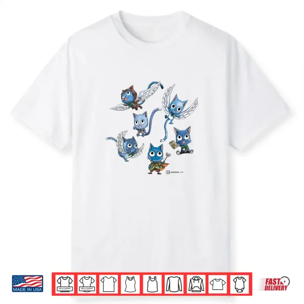 Happy Multiple Full Body Shot Manga Style Shirt