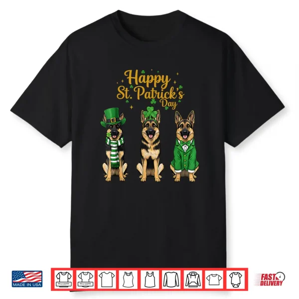 Happy St Patricks Day Shepherd Dog Graphic German Shepherd Shirt
