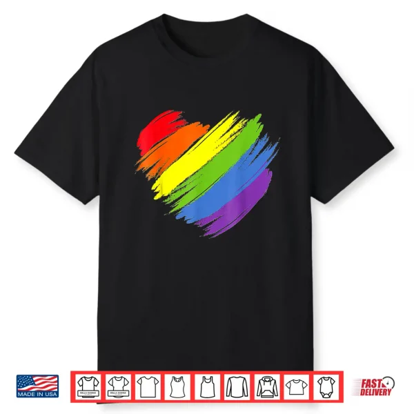 Heart Shape Lgbt Gay Pride Month Flag Shirt