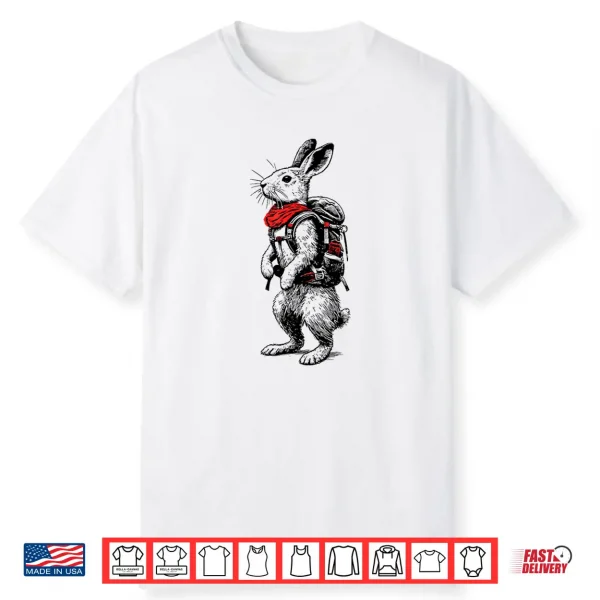 Hiking Jackrabbit Backpacking Animals Funny Cottagecore Shirt