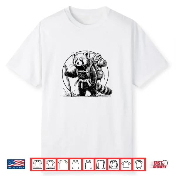 Hiking Red Panda Backpacking Animals Funny Cottagecore Shirt
