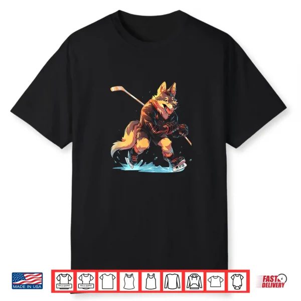 Hockey German Shepherd Ice Hockey Player Hockey Stick Goalie Shirt