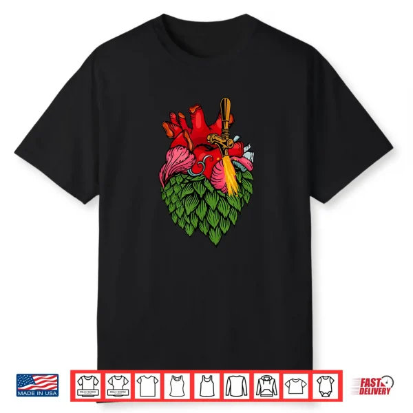 Home Brewing Ipa Craft Beer Brewer Hop Heart Shirt