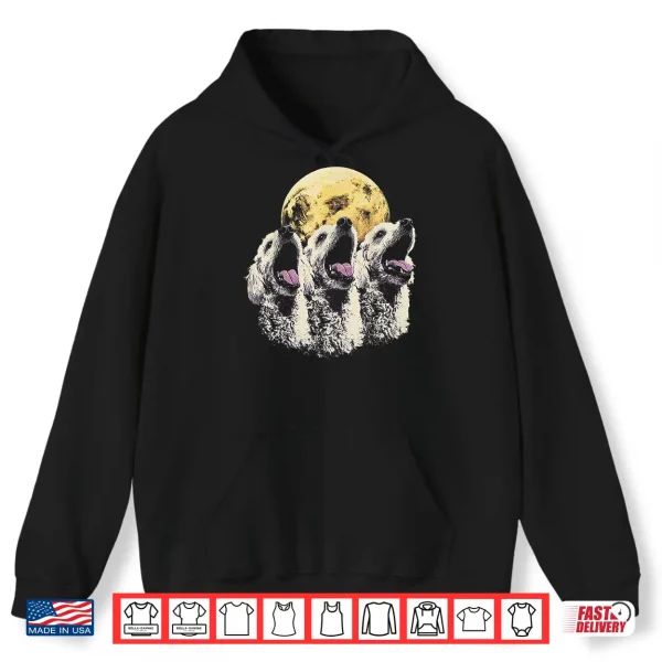 Hoodie 3 Headed Dog Howling At Moon Poodle Cerberus Shirt