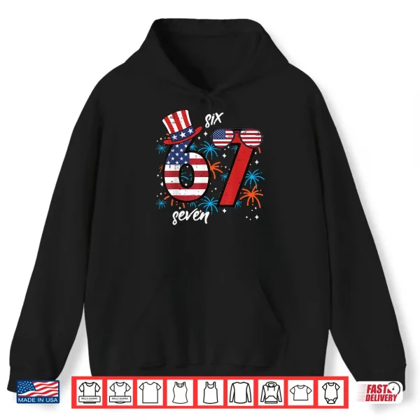 Hoodie 4th of July 6 7 Six Seven 67 Meme Patriotic Boys Kids Youth Shirt