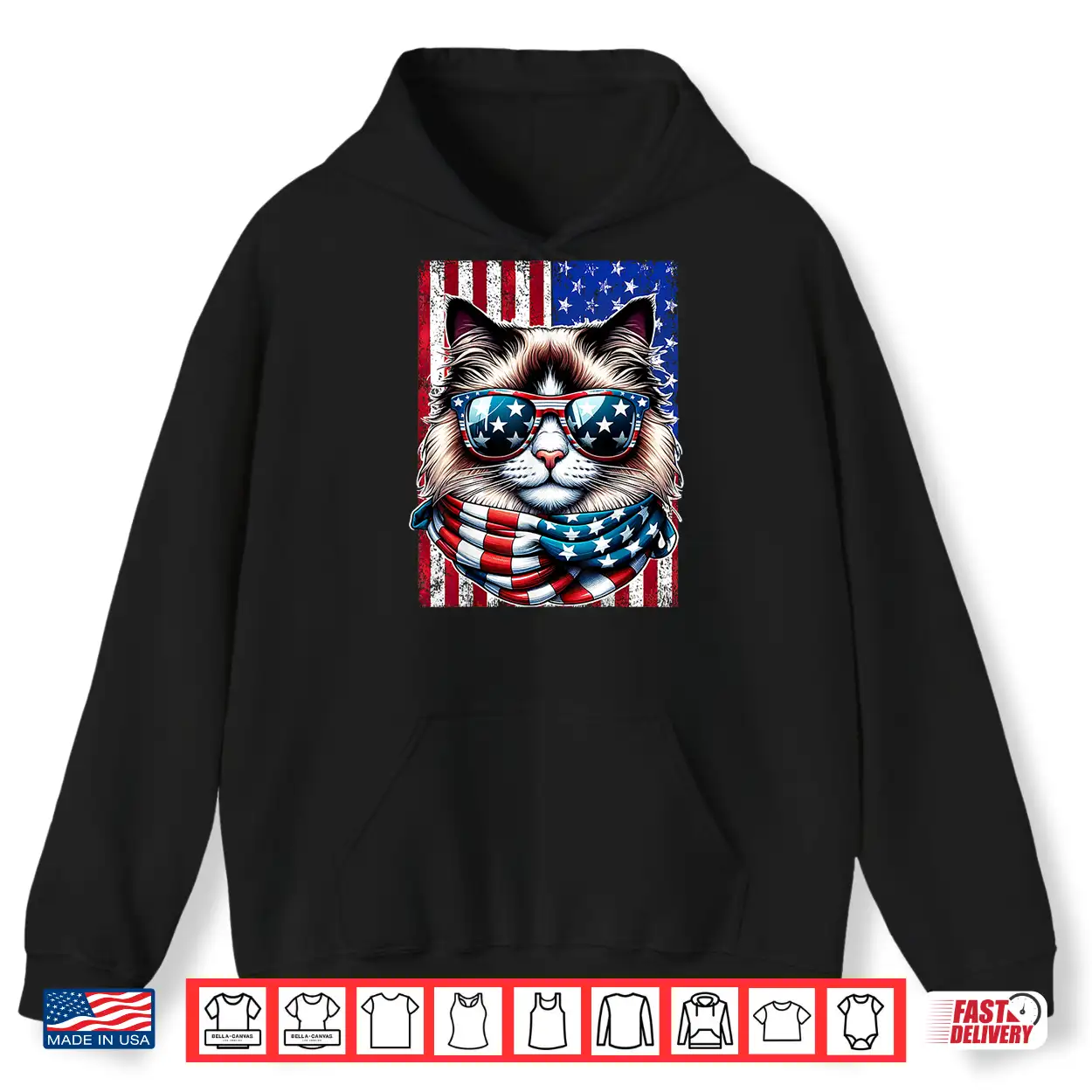 4Th Of July Ragdoll Cat Usa Flag Sunglasses Patriotic Cat Shirt 4Th Of July Ragdoll Cat Usa Flag Sunglasses Patriotic Cat Shirt