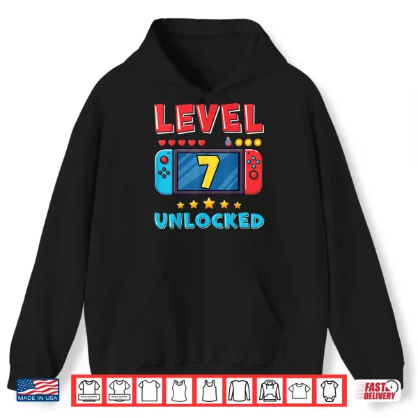 Hoodie 7 Year Old Bday Decorations Son Gamer Boy 7yr 7th Birthday Shirt