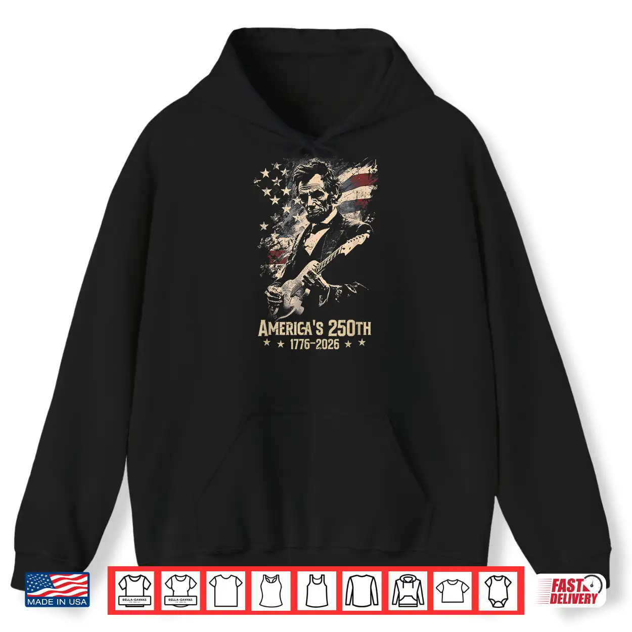 Abraham Lincoln Playing Guitar 4Th July 250Th Anniversary Shirt Abraham Lincoln Playing Guitar 4Th July 250Th Anniversary Shirt