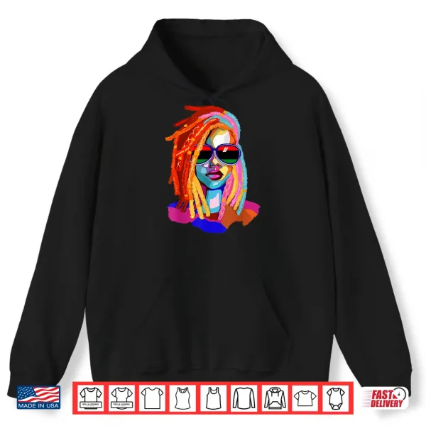 Hoodie Afro Woman Black Queen Art Black History Juneteenth Shirt