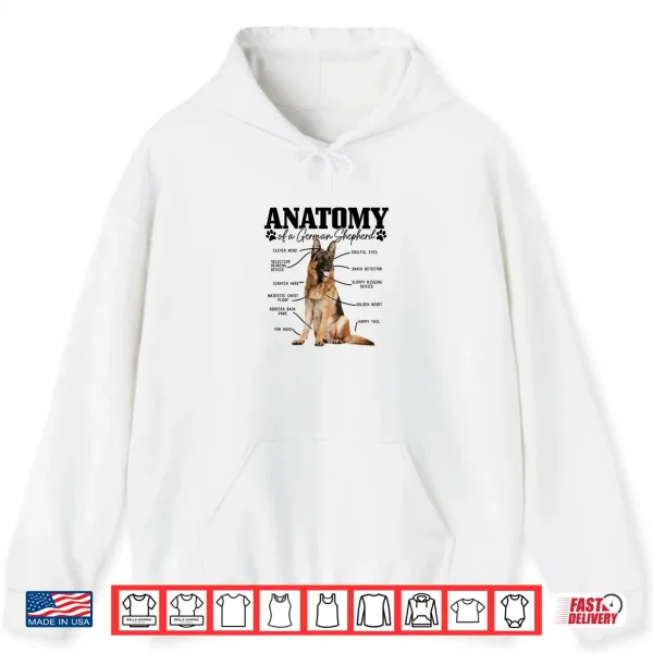 Hoodie Anatomy Of A German Shepherd Dog Mom Dad Shirt