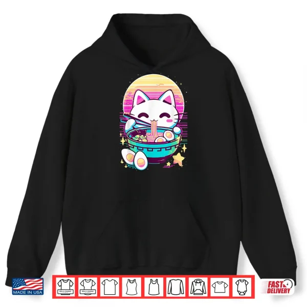 Anime Cat Eating Ramen Japanese Ramen Cat Japan Shirt 1 Hoodie Anime Cat Eating Ramen Japanese Ramen Cat Japan Shirt