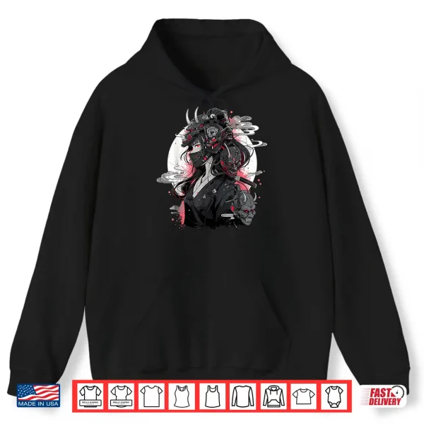 Hoodie Anime Girl Gothic Waifu Japanese Kawaii Otaku Oni Mask Shirt 2