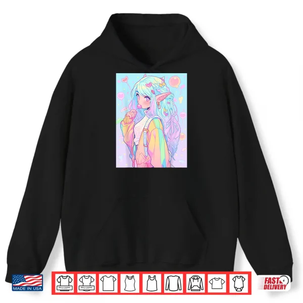 Hoodie Anime Girl Pastel Kawaii Waifu Elves Girl Shirt