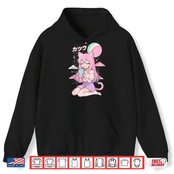 Hoodie Anime Girl Strawberry Milk Kawaii Aesthetic Manga Shirt