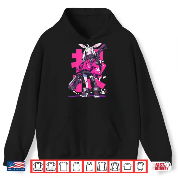 Hoodie Anime Manga Cyberpunk Aesthetic Techwear Harajuku Bunny Girl Shirt