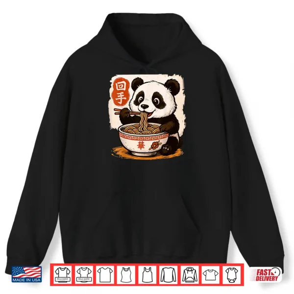 Hoodie Anime Panda Eating Ramen Japanese Japan Shirt